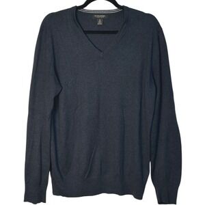 Banana Republic Luxury Blend V-Neck Sweater Navy‎ Silk Cashmere Long Sleeve M